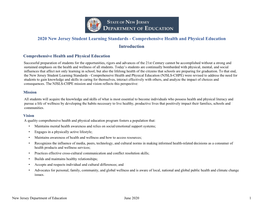 Comprehensive Health and Physical Education NJSLS 2020