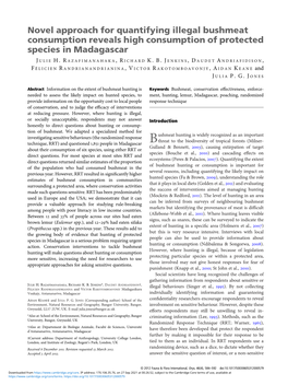 Novel Approach for Quantifying Illegal Bushmeat Consumption Reveals High Consumption of Protected Species in Madagascar