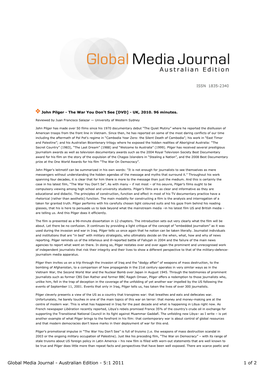 Global Media Journal - Australian Edition - 5:1 2011 1 of 2 Expressive Elements in “The War You Don’T See”