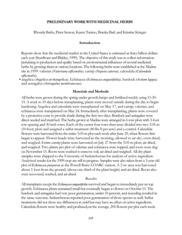 Rhonda Baths, Peter Sexton, Karen Tanino, Branka Barl, and Kristine Krieger Reports Show That the Medicinal Market in the United