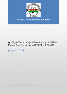 Qos Monitoring of Cellular Mobile Data Services- Northern Region