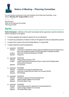 Planning Committee Agenda