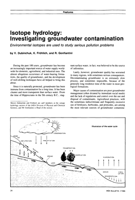 Isotope Hydrology: Investigating Groundwater Contamination Environmental Isotopes Are Used to Study Serious Pollution Problems by V