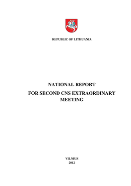 National Report for Second Cns Extraordinary Meeting