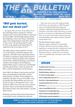 The Bulletin Newsletter of the South Australian Voluntary Euthanasia Society Inc