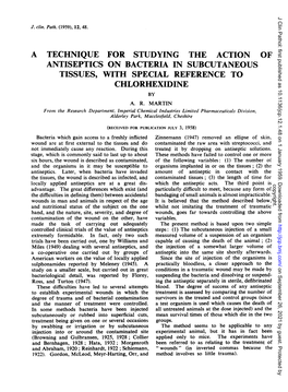 Antiseptics on Bacteria in Subcutaneous Chlorhexidine