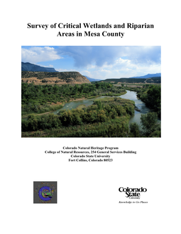 Survey of Critical Wetlands and Riparian Areas in Mesa County