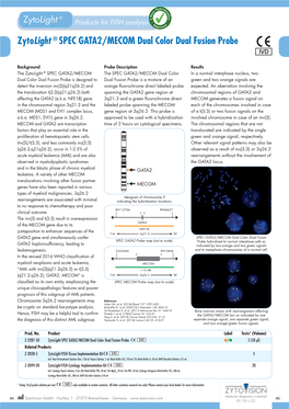 Zytolight ® SPEC GATA2/MECOM Dual Color Dual Fusion Probe