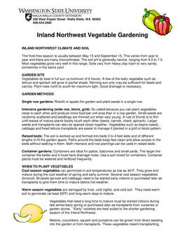 Inland Northwest Vegetable Gardening