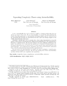 Separating Complexity Classes Using Autoreducibility