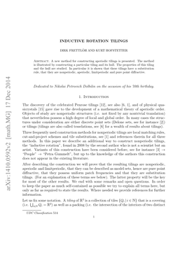 Inductive Rotation Tilings