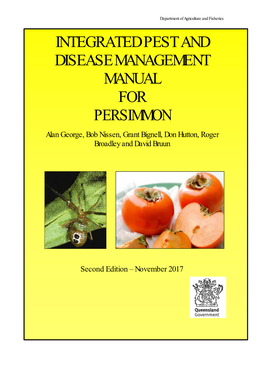 Integrated Pest and Disease Management Manual for Persimmon