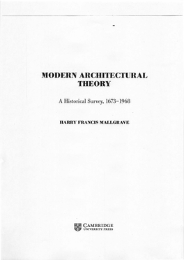 Modern Architectural Theory