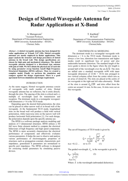 Design of Slotted Waveguide Antenna for Radar Applications at X-Band