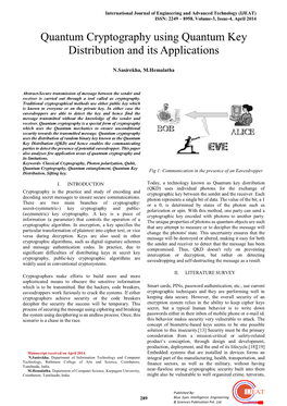 Quantum Cryptography Using Quantum Key Distribution and Its Applications