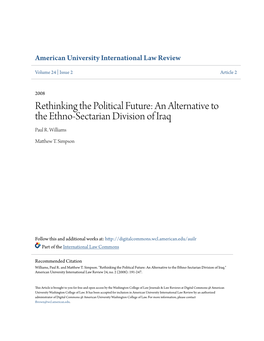 An Alternative to the Ethno-Sectarian Division of Iraq Paul R