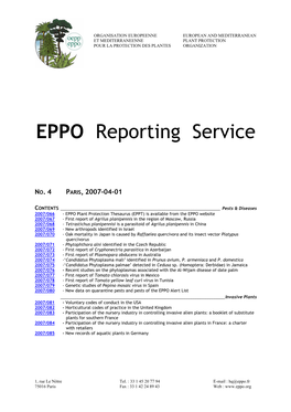 EPPO Reporting Service