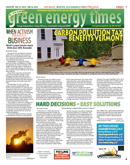 Carbon Pollution Tax Benefits Vermont