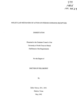 V / DISSERTATION DOCTOR of PHILOSOPHY Denton, Texas May, 1992