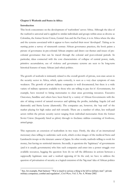 Chapter 1: Warlords and States in Africa Introduction This Book Concentrates on the Development of ‘Warlordism’ Across Africa