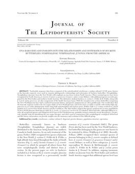 Journal of the Lepidopterists' Society