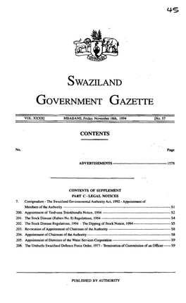 Swaziland Government Gazette