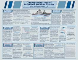 Characterizations of Screened Sobolev Spaces Noah Stevenson and Ian Tice DEPARTMENTOF MATHEMATICAL SCIENCES,CARNEGIE MELLON UNIVERSITY