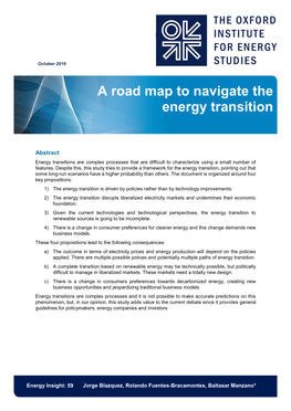 A Road Map to Navigate the Energy Transition