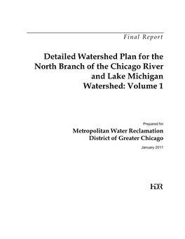 Detailed Watershed Plan for the North Branch of the Chicago River and Lake Michigan Watershed: Volume 1