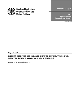 Report of the EXPERT MEETING on CLIMATE CHANGE IMPLICATIONS for MEDITERRANEAN and BLACK SEA FISHERIES