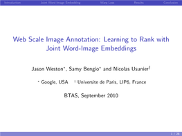 Learning to Rank with Joint Word-Image Embeddings