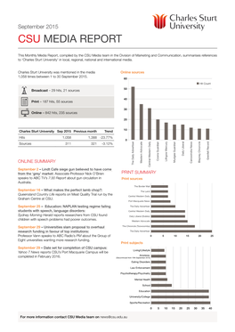 CSU Media Report