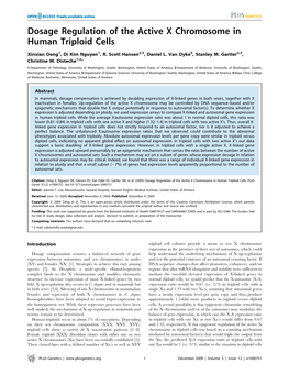 Dosage Regulation of the Active X Chromosome in Human Triploid Cells