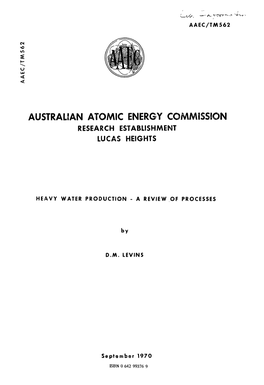 Australian Atomic Energy Commission Research Establishment Lucas Heights