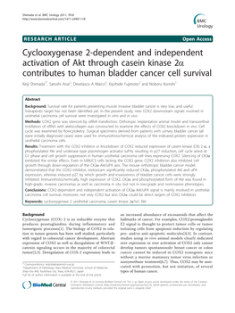 Cyclooxygenase 2-Dependent and Independent Activation of Akt