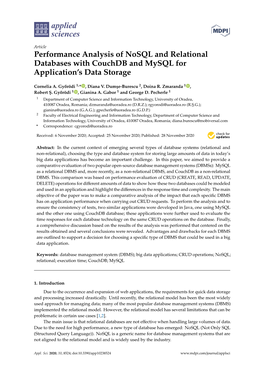 Performance Analysis of Nosql and Relational Databases with Couchdb and Mysql for Application’S Data Storage