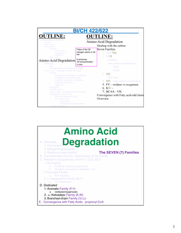 Amino Acid Degradation