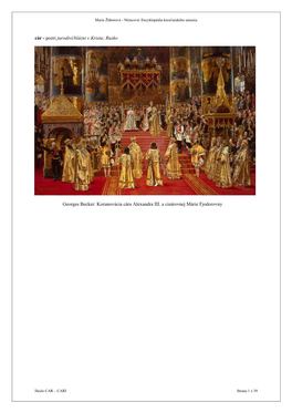 Encyklopédia Kresťanského Umenia Cár - Pozri Jurodiví/Blázni V Kristu; Rusko