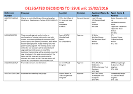 DELEGATED DECISIONS to ISSUE W/C 15/02/2016