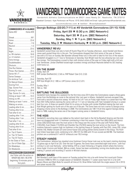 VANDERBILT COMMODORES GAME NOTES Vanderbilt Athletic Communications H 2601 Jess Neely Dr