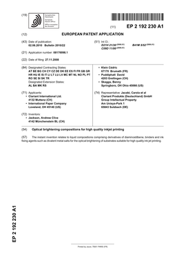 Optical Brightening Compositions for High Quality Inkjet Printing