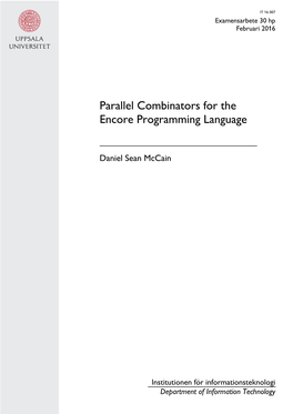 Parallel Combinators for the Encore Programming Language