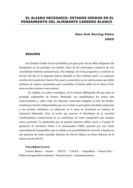 Estados Unidos En El Pensamiento Del Almirante Carrero Blanco