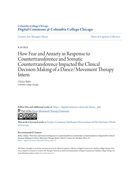 How Fear and Anxiety in Response to Countertransference and Somatic Countertransference Impacted the Clinical Decision-Making Of