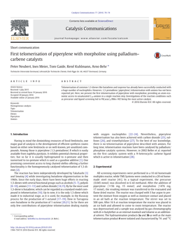 First Telomerisation of Piperylene with Morpholine Using Palladium￢ﾀﾓ