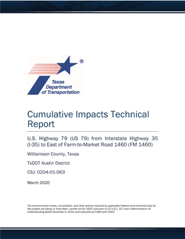 Cumulative Impacts Technical Report