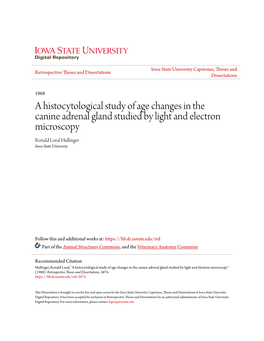 A Histocytological Study of Age Changes in the Canine Adrenal Gland Studied by Light and Electron Microscopy Ronald Loral Hullinger Iowa State University