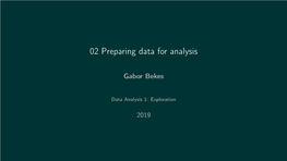 02 Preparing Data for Analysis