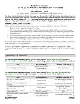 P&T Summary 2Q2019