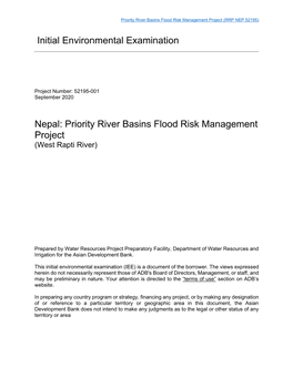 Priority River Basins Flood Risk Management Project (RRP NEP 52195)